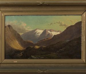 Travellers Through A Mountain Pass by Cyrenius Hall