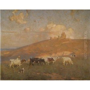 The Close Of Day (+ A Sussex Chalk Pit; Pair) by Frederick Hall