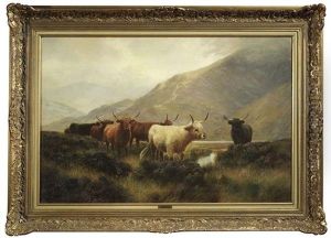 Rinderherde Im Schottischen Hochland by Frederick Hall