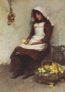 Young Girl With Primroses Young Girl With Primroses