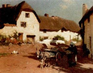 The Village Street, Newlyn by Frederick Hall