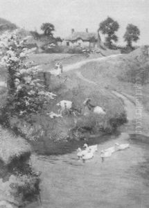 Englische Landschaft Im Fruhling by Frederick Hall