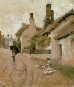 A Rainy Day, Porlock Weir by Frederick Hall