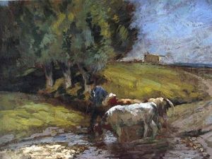 Cattle Drinking From A Stream Cattle Drinking From A Stream