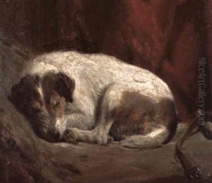 A Sleeping Fox Terrier by Frederick Hall