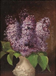 Lilacs In A White Porcelain Vase
