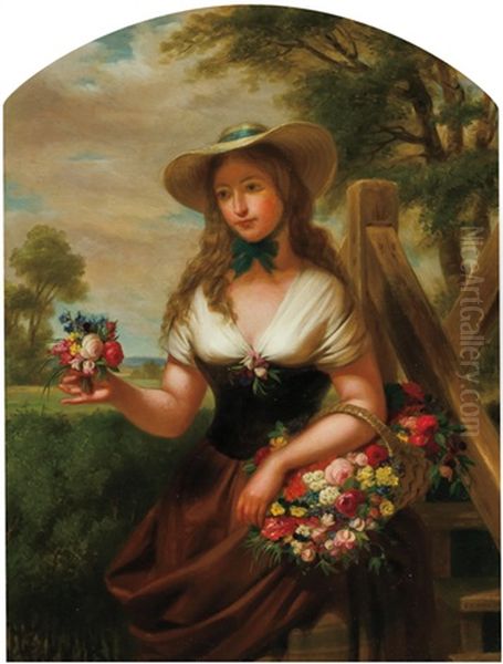 Girl With Flowers - view 1