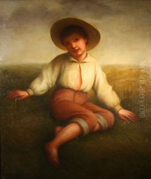 Young Boy In A Field - view 1