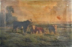 Cattle In Pasture by George Henry Hall