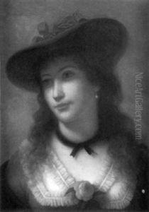 Portrait Of A Lady With A Rose by George Henry Hall