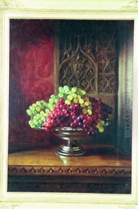 Grapes In Silver Basket by George Henry Hall