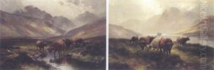 Highland Cattle, Loch Long by Harald R. Hall