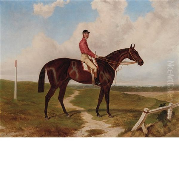 Musjid, Winner Of The 1859 Epsom Derby With Jockey John Wells Up - view 1