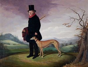 Portrait Of A Gentleman And His Greyhound