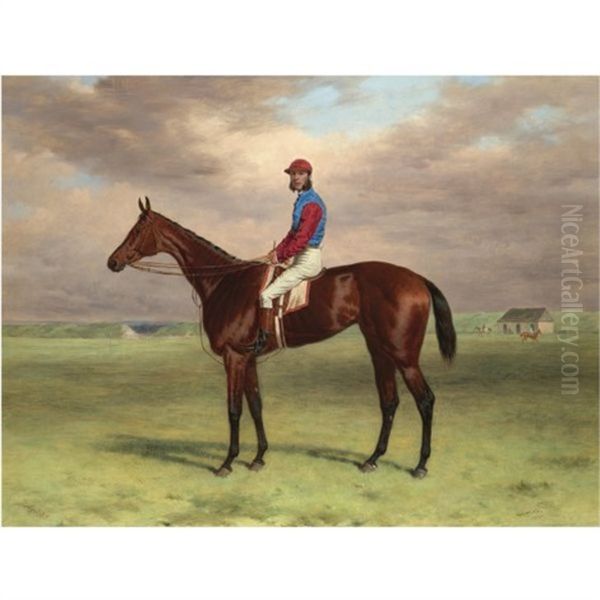 The Rev. John William King's (mr Launde's) Bay Filly "agility" With Jockey Up At Newmarket - view 1