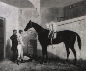 Jockey Mounting Racehorse by Harry Hall