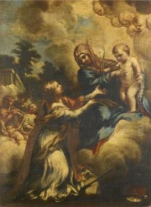 The Madonna And Child With Saint Martina by Lazzaro Baldi