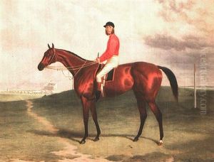 Sir Joseph Hawley's Bay Colt "blue Gown" By "beadsman" Out Of "bas-bleu" With John "tiny" Wells Up, At Epsom, 1868 by Harry Hall