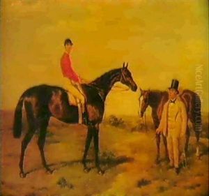 Musjid, Winner Of The 1859 Derby, With J. Wells, Up And His Trainer, Mr. Manning