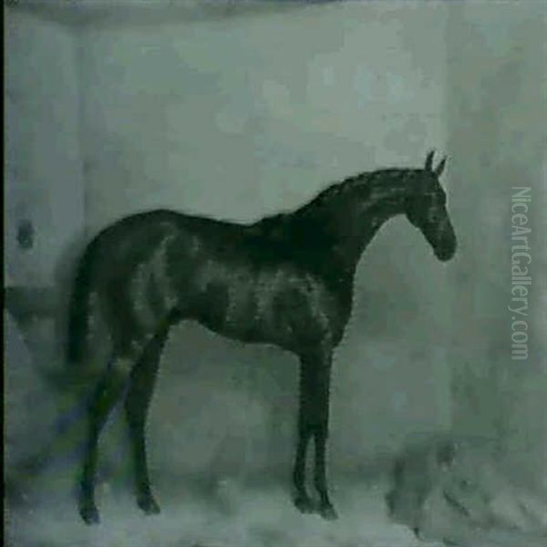 'discord'; Plebeian' - Bay Race Horses In Stables (a Pair) - view 1