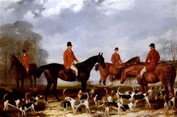 George Mure Of Herringswell, Master Of The East Suffolk     Hunt, On A Bay Hunter, With Huntsmen And Hounds - view 1