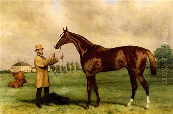 "prince Charlie" With John Osborn Who Rode Him To Win The Two Thousand Guineas, 1872 - view 1