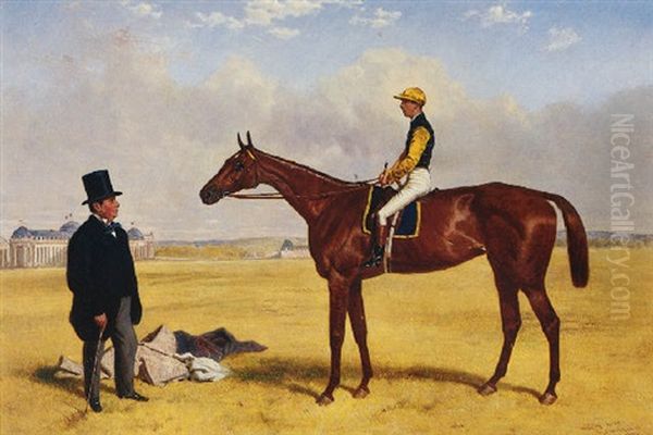 The Marquis De Montogomery's Chestnut Filly "la Toucques" At Chantilly - view 1