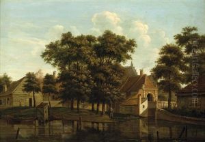 Dorfidylle Mit Weiher Und Personenstaffage by Jan Jacob Teyler Van Hall