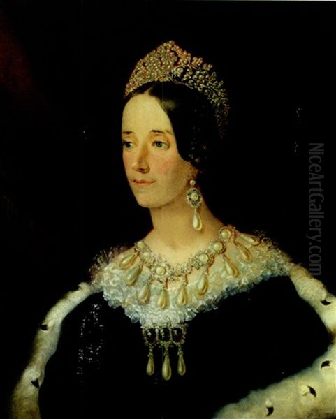 Portrait Einer Hochadeligen Dame Mit Reichem Perschmuck - view 1