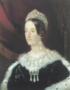 Portrait Einer Hochadeligen Dame Mit Reichem Perlschmuck by John Hall