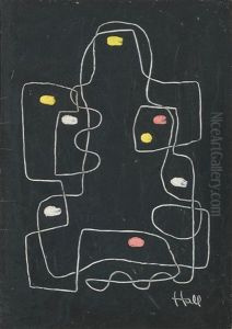 Abstract Composition On Black by Kenneth Hall