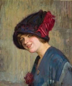 Portrait Of Woman Wearing A Hat by Lindsay Bernard Hall