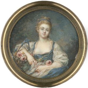Bildnis Einer Schaferin Mit Rosenkorb by Pierre Adolphe Hall