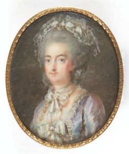 Portrait De Jeune Femme A La Robe Rose by Pierre Adolphe Hall