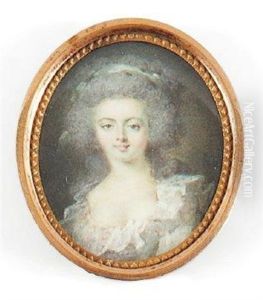 Portrait De Jeune Femme En Robe Blanche by Pierre Adolphe Hall