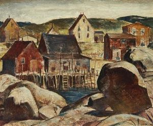 Indian Harbor Village, Nova Scotia by Joseph Sydney Hallam