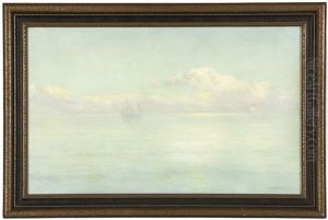 Sailboats On A Calm Sea by Carl (Charles Edward) Hallberg