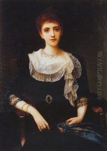 Portrait Of A Lady Holding A Scarf