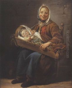 Une Paysanne Et Son Enfant by Noel Halle