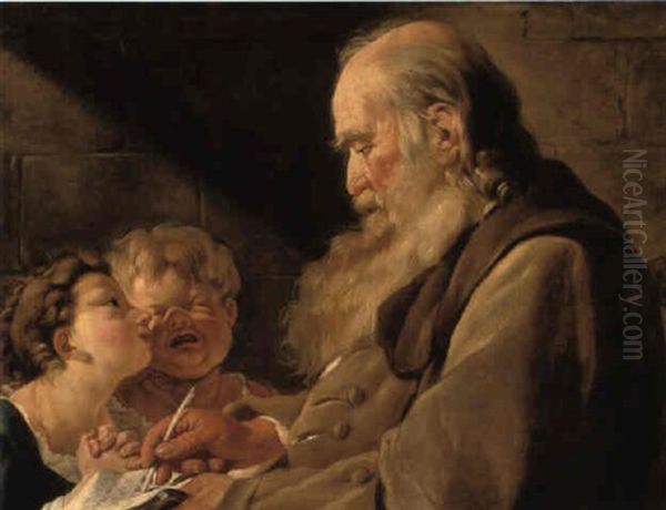 A Schoolmaster With His Pupils - view 1