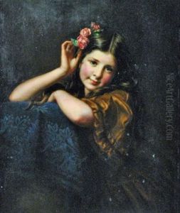 A Portrait Of A Young Girl by Samuel Baruch Halle