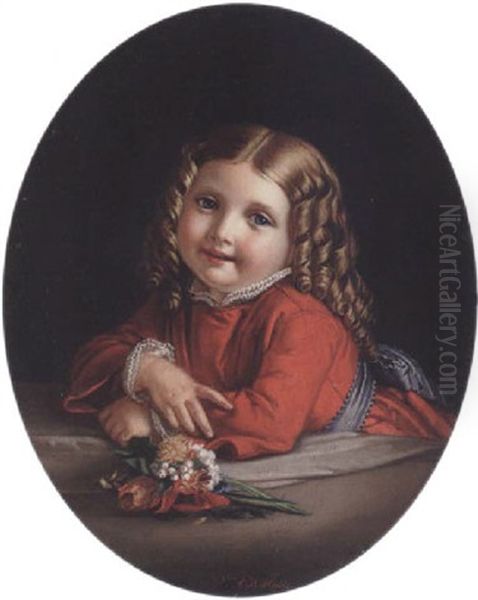 A Young Girl With A Posy - view 1