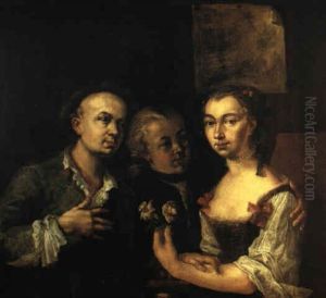 A Betrothal Portrait Thought To Be The Artist Paul Troger   And His Wife by Philipp Haller