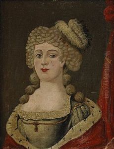 Portratt Av Kung Gustav Iv Adolf (+ Portratt Av Hans Maka Drottning Fredrika Av Baden; Pair) by Magnus Hallman