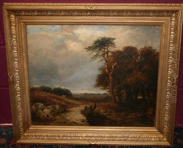 English Landscape With A Figure Riding A Horsebeyond - view 1