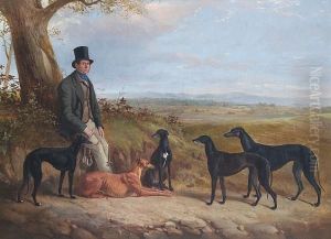 Portrait Of A Gentleman With Five Greyhoundsin A Landscape