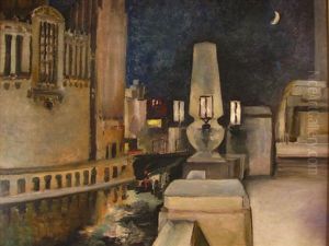 The Square At Night by Robert Hallowell