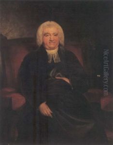 Portrait Of Dr. Samuel Parr Wearing Black Robes by John James Halls