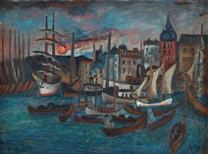 Soluppgang Vid Slussen (sunrise At Slussen) by Eric C. Hallstroem