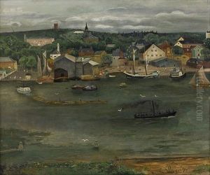 Djurgarden Fran Kastellholmen (innan Tivoli-omradets Omgestaltning Pa 1920-talet)